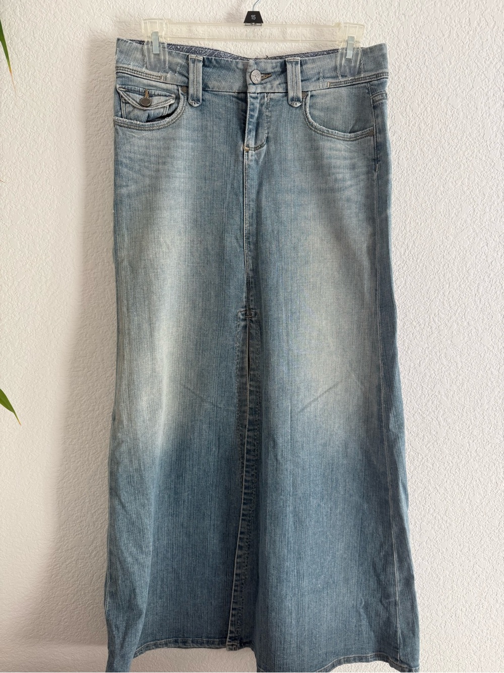 PAIGE Willoughby Light Blue Denim Maxi Skirt - Flare
